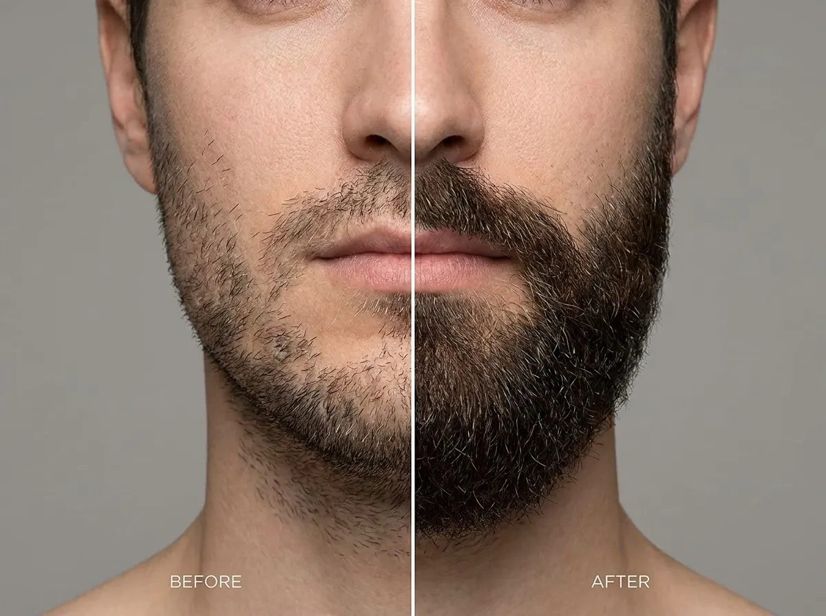 Beard & Mustache Transplant Result